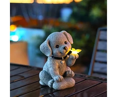 Lampa Saulės sodo lempa, dekoratyvinis šuo, drugelis, LED dekoracija