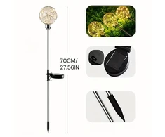 Lampy Saulės energija varomi sodo šviestuvai, LED sferiniai žibintai įvažiavimui, atsparūs vandeniui, 4 vnt.