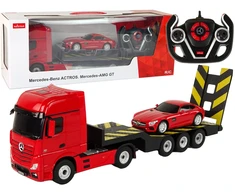 Rastar Nuotoliniu būdu valdomas vilkikas Mercedes-Benz 1:26, raudonas