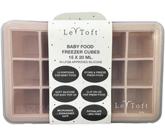 „Le Toft“ – kūdikių maisto šaldymo kubeliai – dūminės rožės spalvos – 15 skyrelių, kiekvienas iki 20 ml