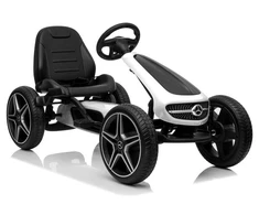 Lean Cars Pedalinis kartingas baltas-juodas