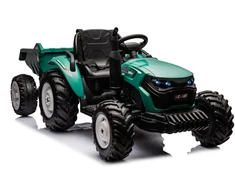 Lean Cars Akumuliatorinis traktorius su priekaba HC-306, 24V, tamsiai žalias