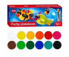 Lean School plakatų dažai, 12 spalvų, 20 ml, MONA
