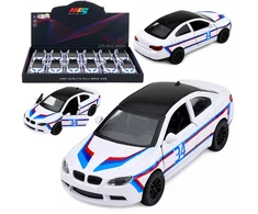 Lean Toys Žaislinis sportinis automobilis su inercine pavara ir atidaromomis durimis, baltas, 12,5 × 5 × 4 cm