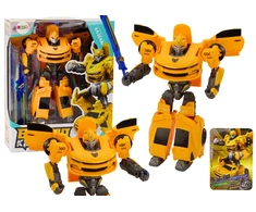 Lean Toys Geltonas Sportiškas 2in1 Transformuojantis Automobilis-Robotas