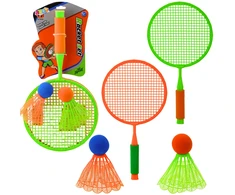 Lean Toys Badmintono rinkinys su 2 raketėmis ir 2 kamuoliukais, 48 cm