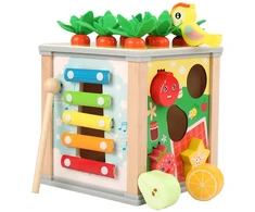 Lean Toys Medinis edukacinis kubas vaikams 5 viename