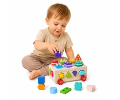 Lean Toys Medinis rūšiavimo žaislas ant ratukų