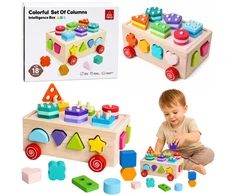 Lean Toys Medinis rūšiavimo žaislas ant ratukų