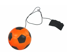 Lean Toys Futbolo kamuolys PU Na Gumce Jojo Do Odbijania 6 cm Pomarańczowa