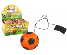 Lean Toys Futbolo kamuolys PU Na Gumce Jojo Do Odbijania 6 cm Pomarańczowa