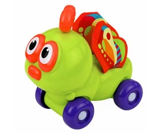 Lean Toys Sensorinis vabalas ant ratukų Žalias