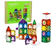 Lean Toys Magnetinis konstruktorius su rutuliukų trasa, 92 dalių