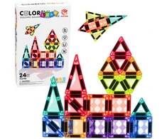 Lean Toys Magnetinės plokštelės spalvotos 24 vnt.