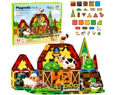 Lean Toys Magnetinės kaladėlės 54 vnt.