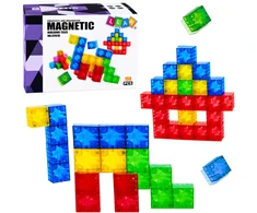 Lean Toys Magnetinės konstravimo kaladėlės, kubo formos, įvairiaspalvės, 160 vnt.
