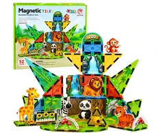 Lean Toys Magnetinės kaladėlės 52 vnt.
