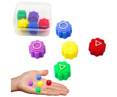 Lean Toys Gonggi žaidimo kauliukų rinkinys su dėžute, 5 vnt.