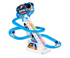 Lean Toys Kosminė astronautų trasa su judančiais laiptais ir šviesos bei garso efektais, mėlyna
