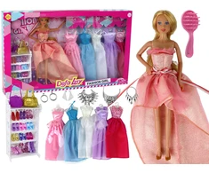 Lean Toys Lėlė Mergaitėms su Ilgais Šviesiais Plaukais ir Aprangos Priedais