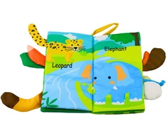 Lean Toys Minkšta edukacinė knygelė kūdikiams su gyvūnų uodegėlėmis