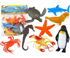 Lean Toys 10 Jūros Gyvūnų Figūrėlių Rinkinys