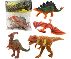 Lean Toys Dinozaurų figūrėlių rinkinys: T-Rex, Pteranodonas, Stegozauras, Parazaurolofosas