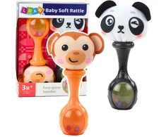 Zestaw Sensorinių Barškučių Rinkinys - Beždžionė ir Panda, 17 x 5.8 x 9 cm