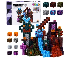 Lean Toys Magnetinės kaladėlės „Pixel Dark World“, 100 vnt.