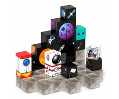 Lean Toys Magnetinės kaladėlės su kosmoso motyvais, 50 vnt.
