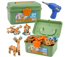 Lean Toys Konstrukcinis rinkinys su elektriniu atsuktuvu 190 vnt.