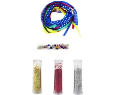 Lean Toys Rinkinys Kreatywny Do Robienia Bransoletek DIY Brokat Wstążki