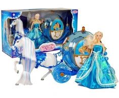 Lean Toys Lėlė su Karieta ir Arklio Komplektu