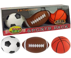 Lean Toys Minkštas sportinių kamuoliukų rinkinys 3in1