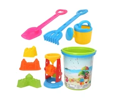 Lean Toys Rinkinys Zabawek Do Piasku Wiaderko Młynek Konewka Foremki Kolorowy