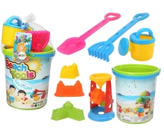 Lean Toys Rinkinys Zabawek Do Piasku Wiaderko Młynek Konewka Foremki Kolorowy