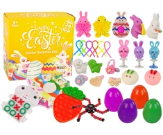 Lean Toys Velykinis fidget žaislų antistresinių žaislų rinkinys, 24 elementai