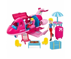 Lean Toys Lėktuvas lėlėms rožinis 9 vnt.