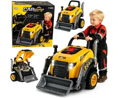 Lean Toys Žaislinis buldozeris su išardomu varikliu ir šviesos bei garso efektais, geltonas su juodais ir pilkais elementais, 41,8 × 34,5 × 43,5 cm