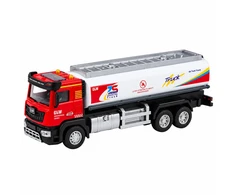 Lean Toys Žaislinis autocisternos modelis su šviesomis ir garsais, raudonas ir baltas, 25,5 × 8,5 × 7 cm