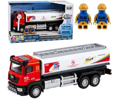 Lean Toys Žaislinis autocisternos modelis su šviesomis ir garsais, raudonas ir baltas, 25,5 × 8,5 × 7 cm