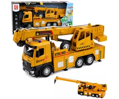 Lean Toys Žaislinis kranas su metaline kabina ir šviesos bei garso efektais, 1:12