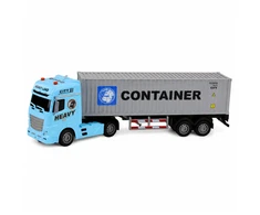 Lean Toys Žaislinis sunkvežimis su nuimamu konteineriu, mėlynas–pilkas, 54 × 16 × 10,5 cm