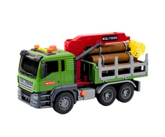 Lean Toys Sunkvežimis Transport Drewna Dźwig Bale Drewna Światła Dźwięki