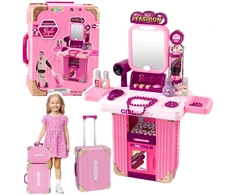 Lean Toys Kosmetikos rinkinys lagamine su veidrodžiu ir priedais 32x24x14 cm