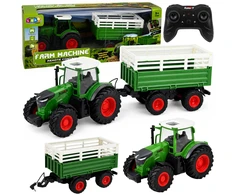 Lean Toys RC traktorius su priekaba 1:24