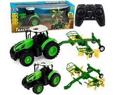 Lean Toys Traktorius su grėbliu 1:24