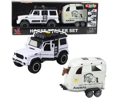 Lean Toys Visureigis su priekaba ir arklio figūra, šviesos ir garsai