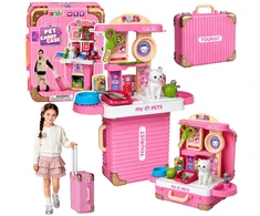 Lean Toys Veterinaro lagaminėlis su ištraukiama rankena ir ratukais, baltas, 31,5 × 24,5 × 13,5 cm