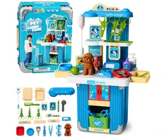 Lean Toys Veterinaro lagaminėlis su ratukais ir ištraukiama rankena, rudas, 31,5 × 24,5 × 13,5 cm